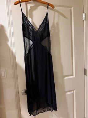 Black Lace-Trim Slip Dress - Women Intimates